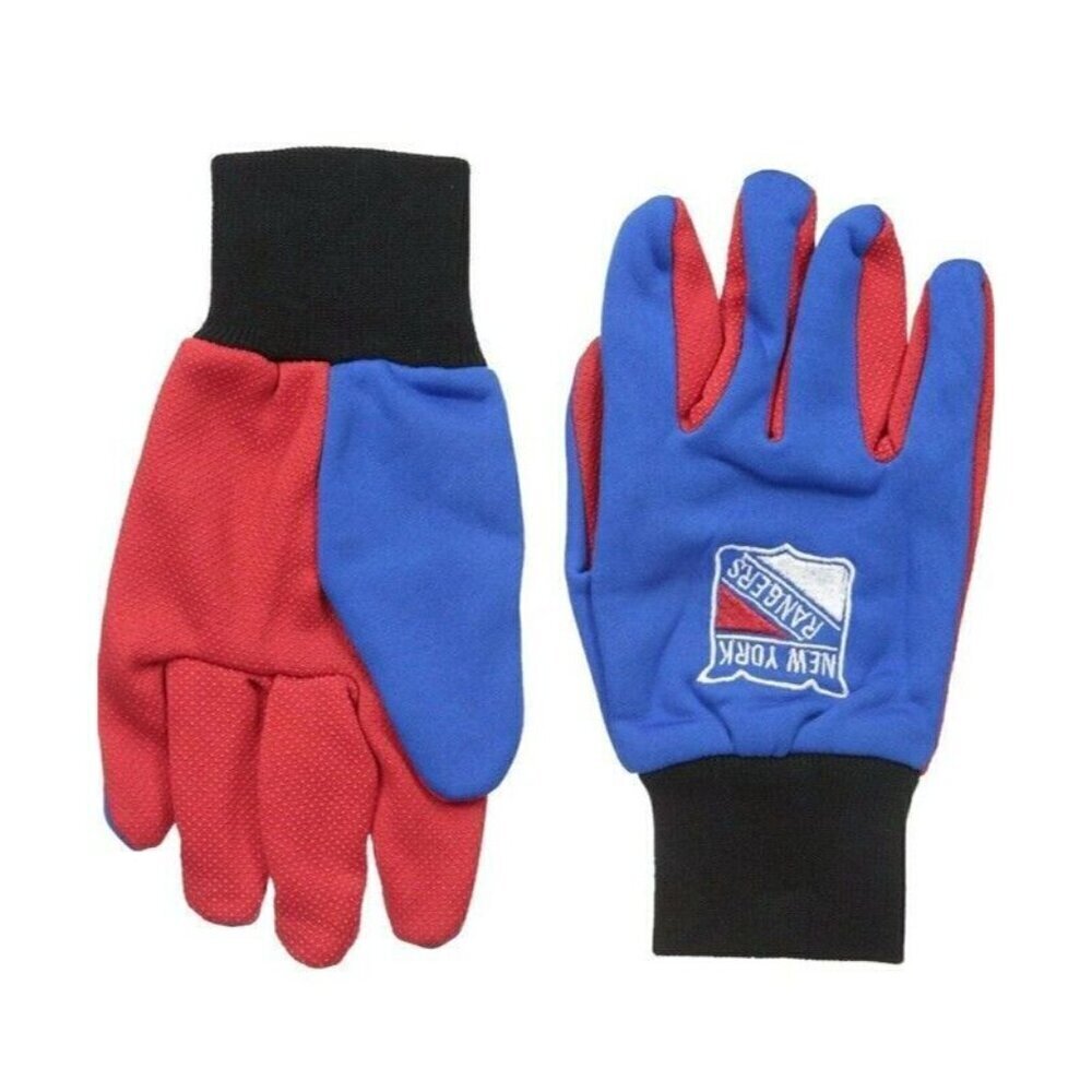 NHL New York Rangers Colored Palm Utility Gloves Blue w/ Red Palm by FOCO